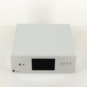 Top of a used Project CD Box RS2 T CD Transport in a silver finish