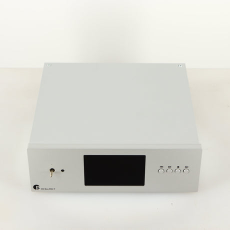 Top of a used Project CD Box RS2 T CD Transport in a silver finish