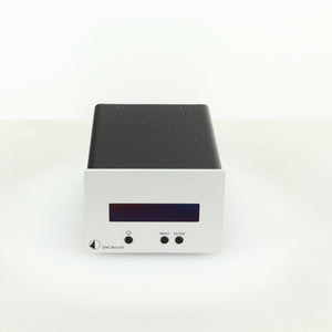 Front view of a used Project DAC Box DS in a silver finish