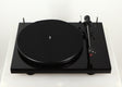 Front view of a used Project Debut Carbon Evo DC Turntable in a black finish