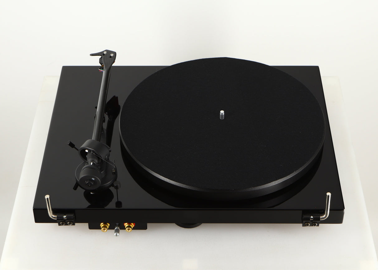 Rear view of a used Project Debut Carbon Evo DC Turntable in a black finish