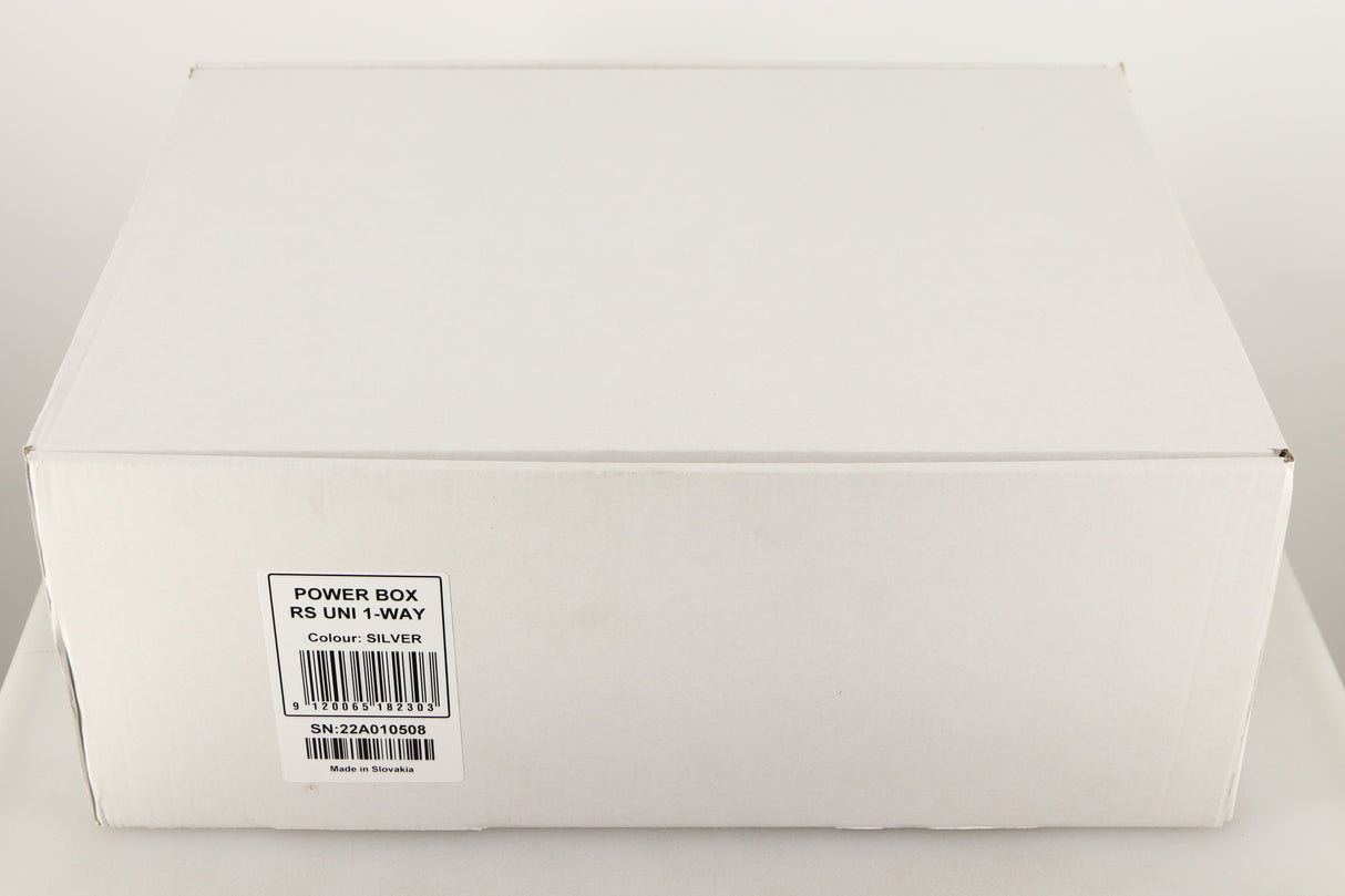 Box for a used Project Power Box RS Uni-1-Way Power Supply in a silver finish