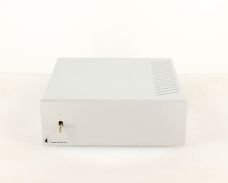 Front view of a used Project Power Box RS Uni-1-Way Power Supply in a silver finish