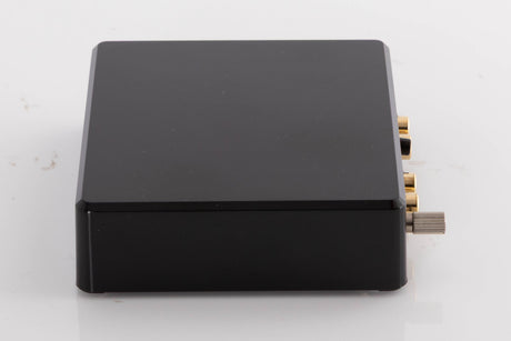 Right side view of a used Project Record Box E Phonostage in a Black finish