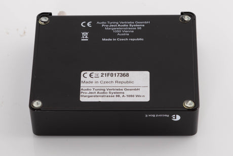 Underside of a used Project Record Box E Phonostage in a Black finish
