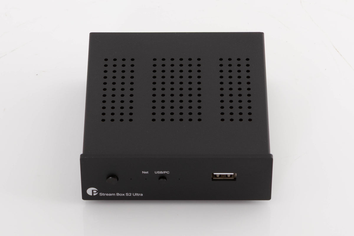 Top of a used Project Streambox S2 Ultra Network Streamer in a Black finish