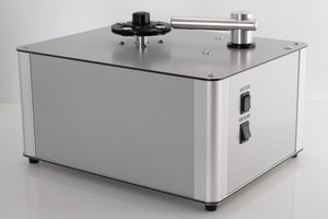 Front right corner of a used Project VC-S3 Record Cleaning Machine in a Silver finish