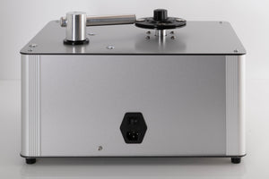 Rear view of a used Project VC-S3 Record Cleaning Machine in a Silver finish showing Mains Input