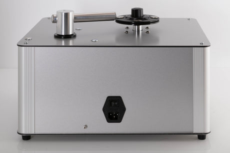 Rear view of a used Project VC-S3 Record Cleaning Machine in a Silver finish showing Mains Input