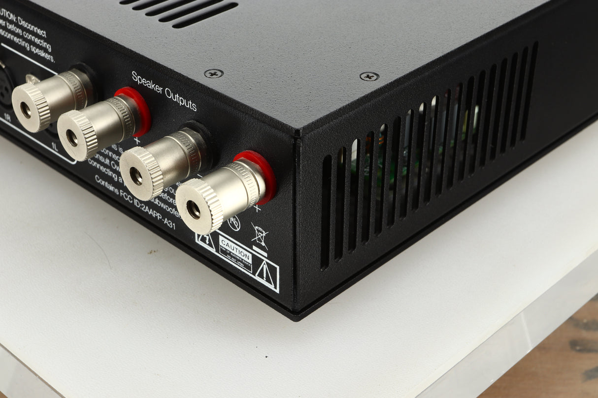 Rear right corner view of a used PS Audio Stellar Strata Mk1 Integrated Amplifier in black finish 
