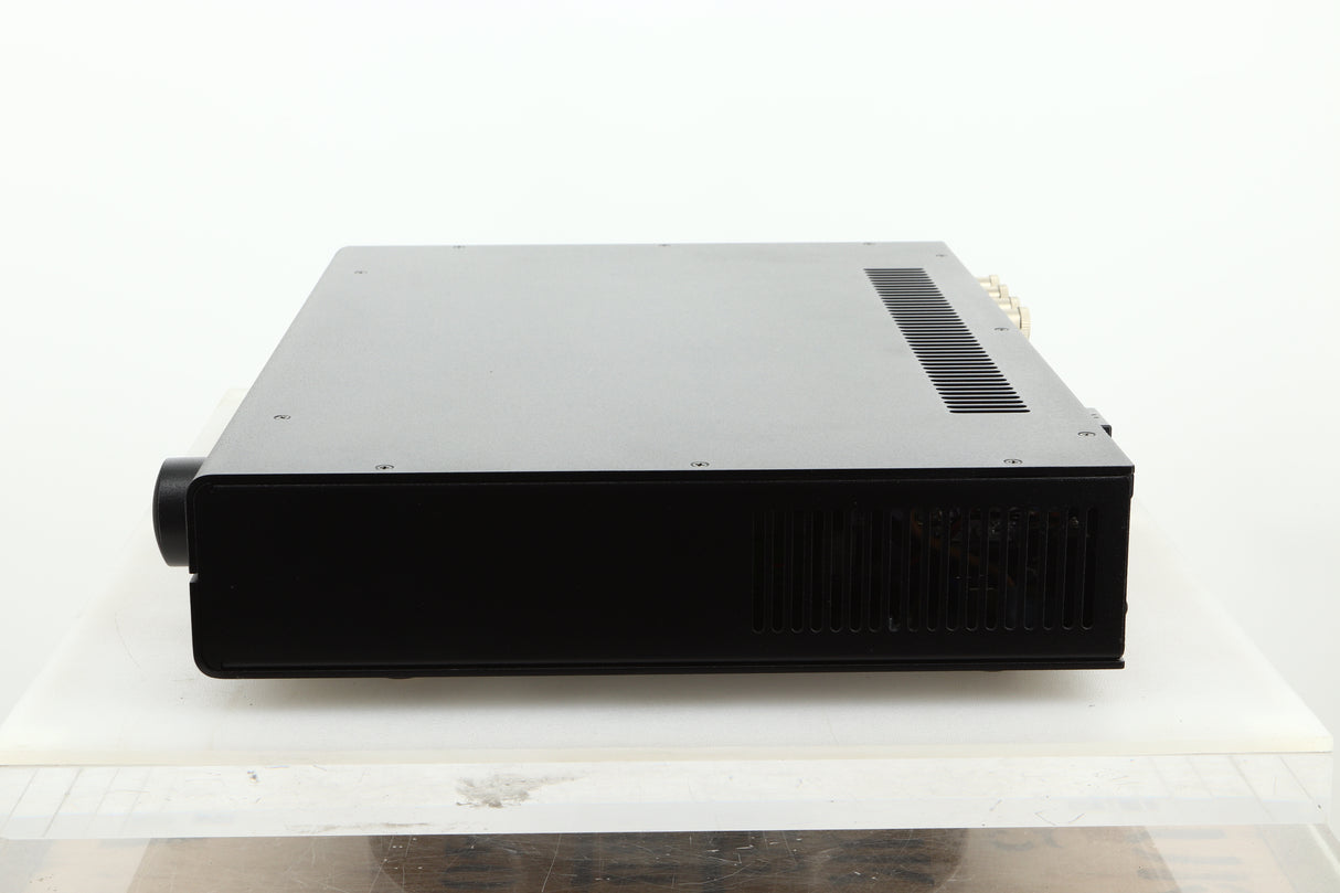 Side view of a used PS Audio Stellar Strata Mk1 Integrated Amplifier in black finish 
