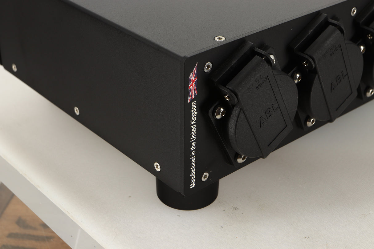 Rear left corner view of a used Puritan Audio Laboratories PSM156 Studio Master Mains Purifier