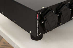 Rear left corner view of a used Puritan Audio Laboratories PSM156 Studio Master Mains Purifier