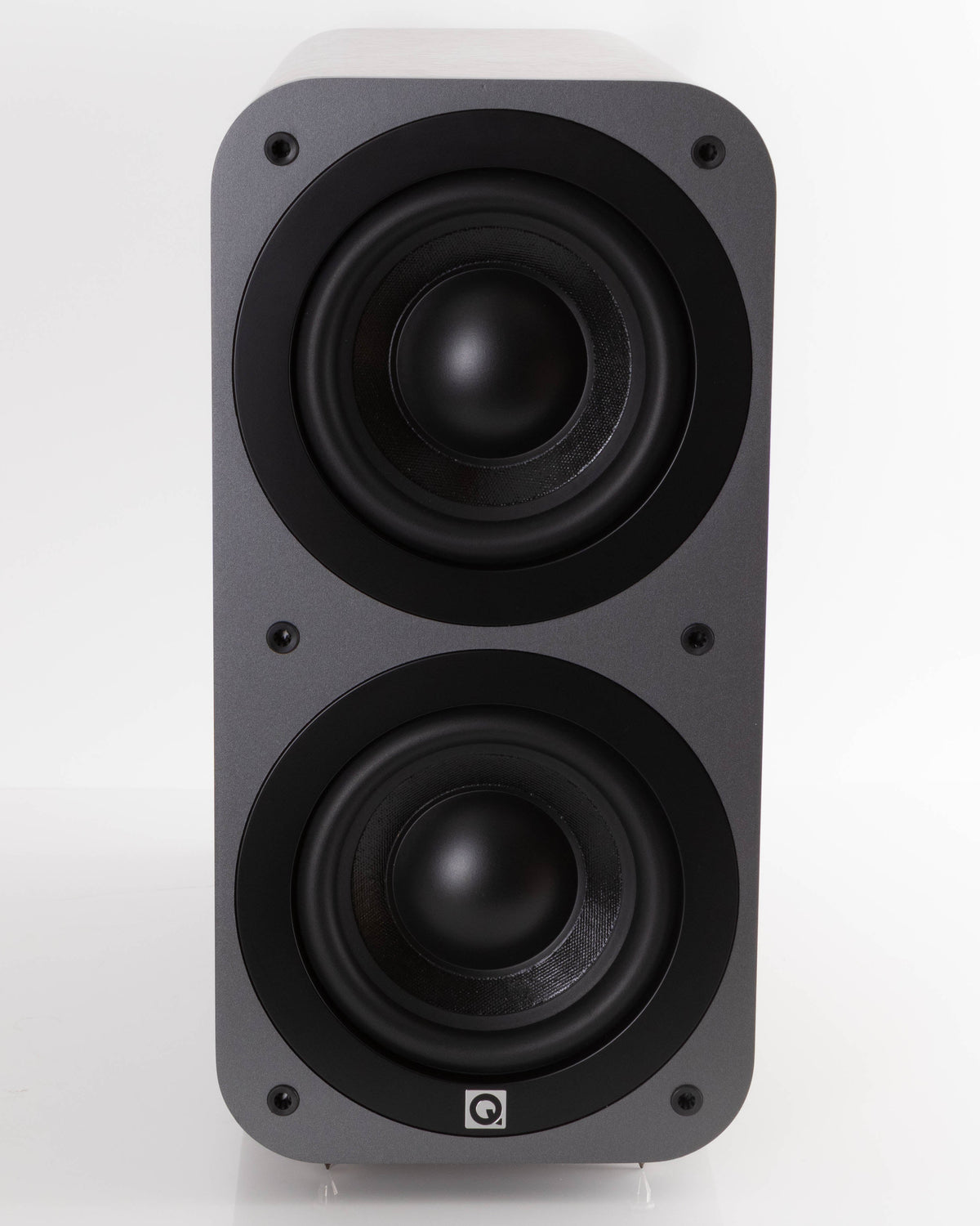 Front view of a used Q Acoustics 3070S Subwoofer in a American Walnut finish