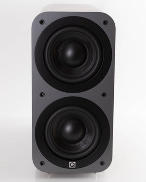 Front view of a used Q Acoustics 3070S Subwoofer in a American Walnut finish