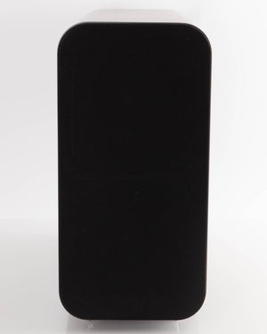 Front view of a used Q Acoustics 3070S Subwoofer in a American Walnut finish showing Grille