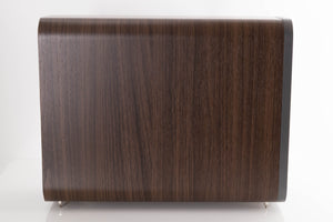 Left side view of a used Q Acoustics 3070S Subwoofer in a American Walnut finish