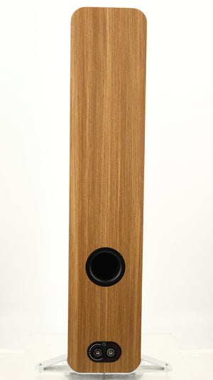 Rear view of a used Q Acoustics 5050 Floorstanding Speaker in an oak finish