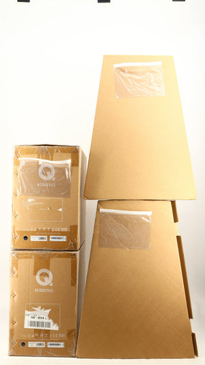 Boxes for used Q Acoustics Concept 300 Standmount Speakers W/ Stands in a black finish