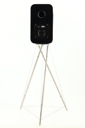 Rear view of a used Q Acoustics Concept 300 Standmount Speaker W/ Stand in a black finish