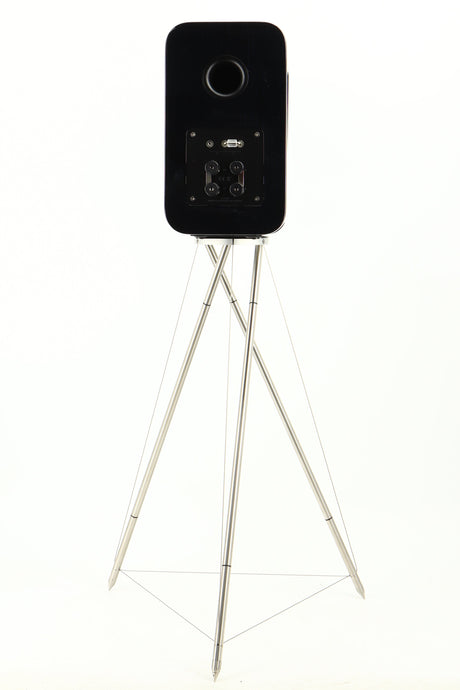 Rear view of a used Q Acoustics Concept 300 Standmount Speaker W/ Stand in a black finish