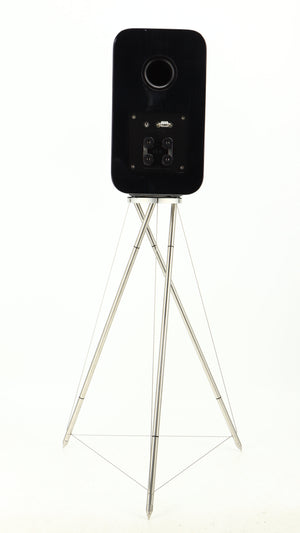 Rear view of a used Q Acoustics Concept 300 Standmount Speaker W/ Stand in a black finish