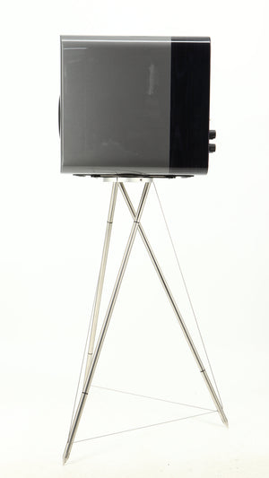 Right side view of a used Q Acoustics Concept 300 Standmount Speaker W/ Stand in a black finish
