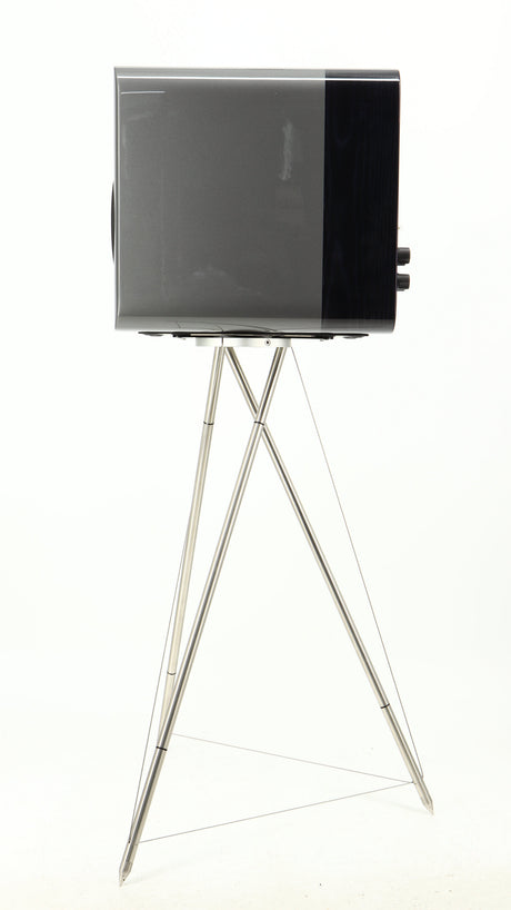 Right side view of a used Q Acoustics Concept 300 Standmount Speaker W/ Stand in a black finish