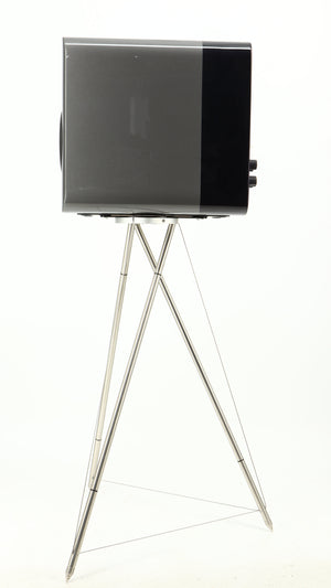 Right side view of a used Q Acoustics Concept 300 Standmount Speaker W/ Stand in a black finish