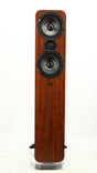 Front view of a used Q Acoustics 3050i Floorstanding Speakers in a walnut finish