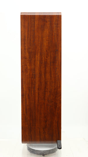 Right side view of a used Q Acoustics 3050i Floorstanding Speakers in a walnut finish