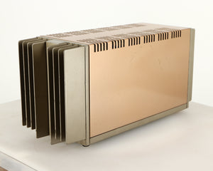 Front right corner of a used Quad 303 Power Amplifier