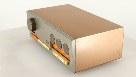 Front right corner of a used Quad 33 Pre Amplifier
