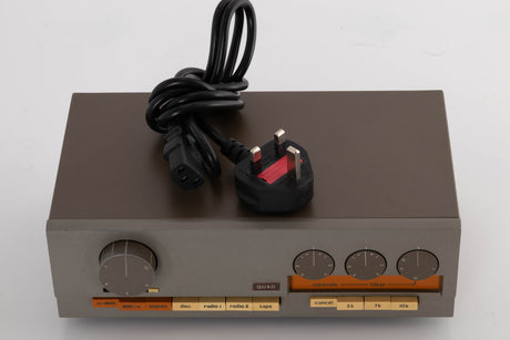 Top of a used Quad 33 Pre Amplifier (Modified) showing Mains Cable