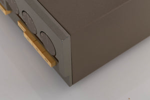 Front right corner of a used Quad 33 Pre Amplifier (Modified)