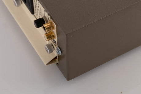 Rear left corner of a used Quad 33 Pre Amplifier (Modified)