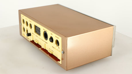 Rear left corner of a used Quad 33 Pre Amplifier