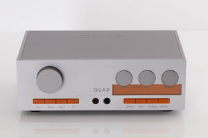 Front view of a used Quad 33 Pre Amplifier in a Silver finish
