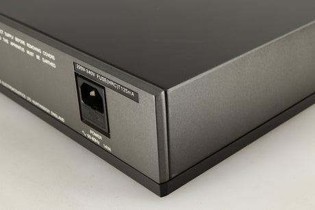 Rear left corner of a used Quad 67 CD Player