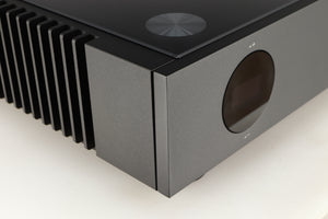 Front left corner of a used Quad Artera Pre Amplifier in a black finish