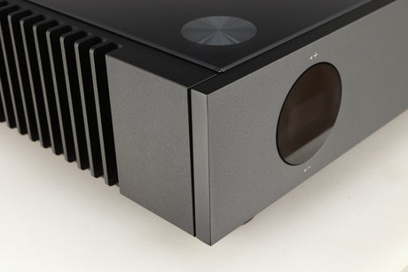 Front left corner of a used Quad Artera Pre Amplifier in a black finish
