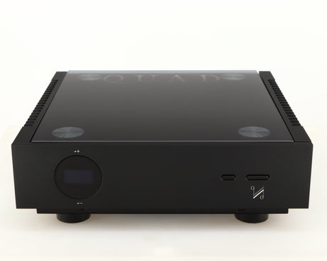 Front view of a used Quad Artera Pre Amplifier in a black finish