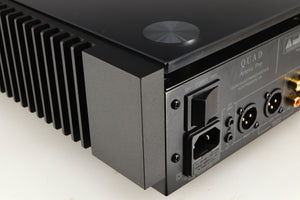 Rear right corner of a used Quad Artera Pre Amplifier in a black finish