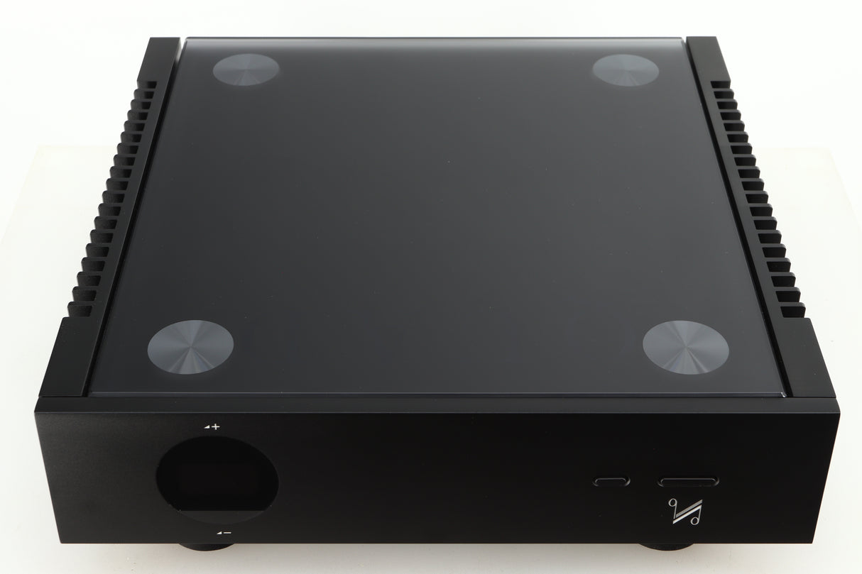 Top view of a used Quad Artera Pre Amplifier in black finish