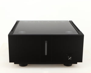 Front view of a used Quad Artera Stereo Power Amplifier in a black finish