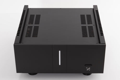Top of a used Quad Artera Stereo Power Amplifier in a Black finish