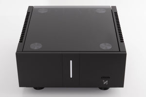 Top of a used Quad Artera Stereo Power Amplifier in a Black finish
