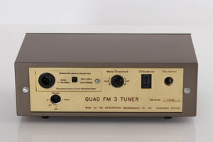 Rear view of a used Quad FM3 Tuner showing Power Input and Mono Output