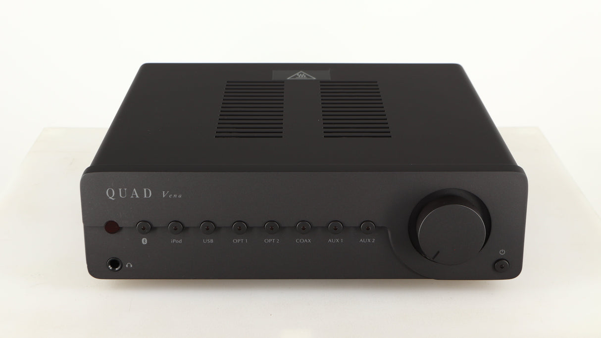 Front view of a used Quad Vena Integrated Amplifier in a lancaster grey finish