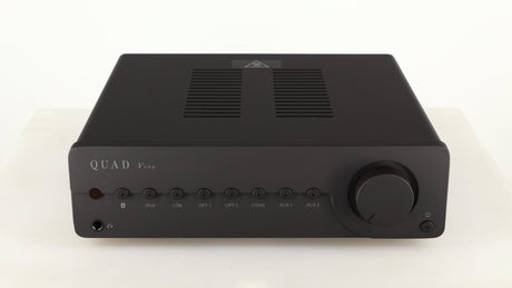 Front view of a used Quad Vena Integrated Amplifier in a lancaster grey finish